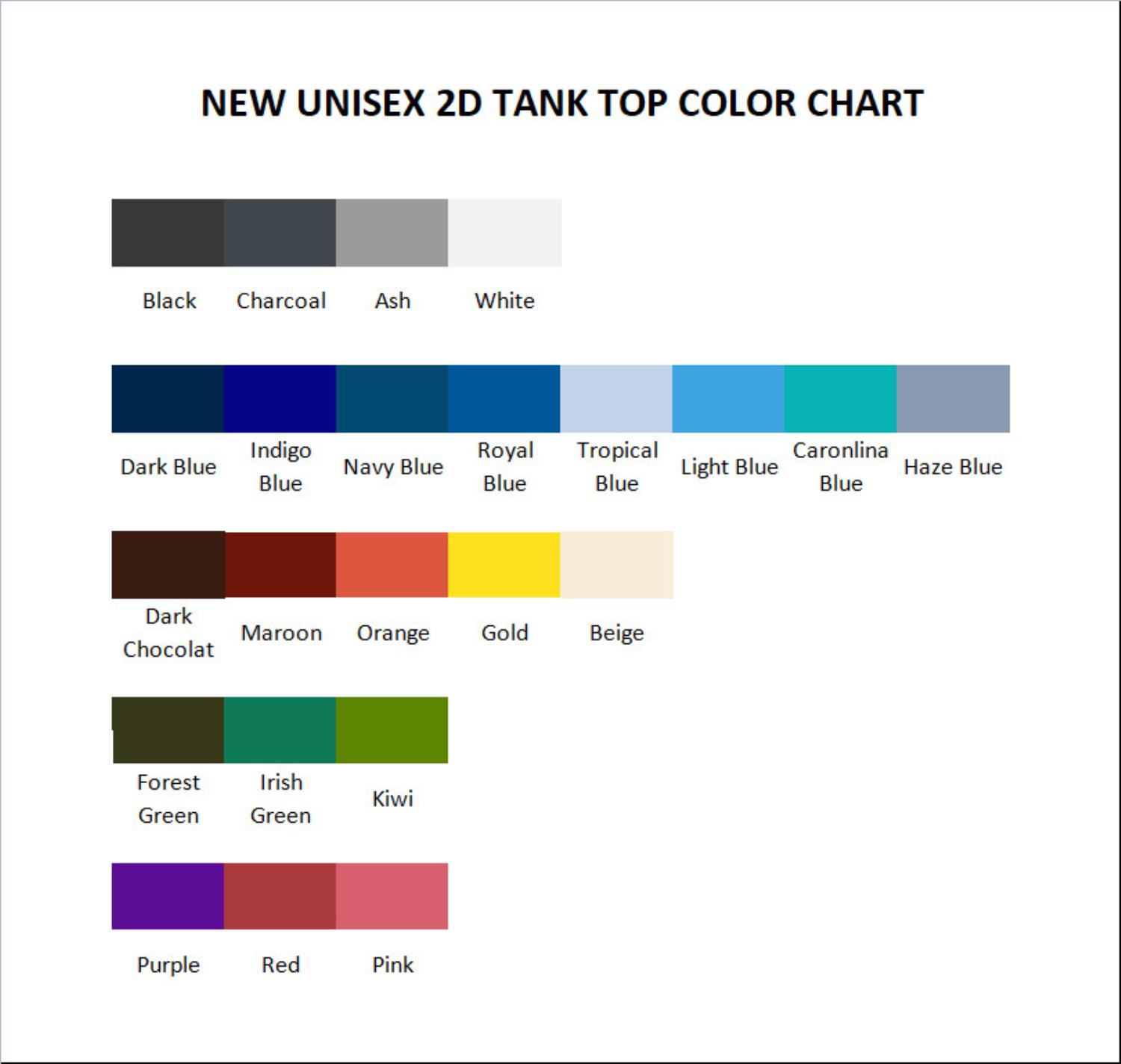 tank top color chart - Mystery Science Theater 3000 Store