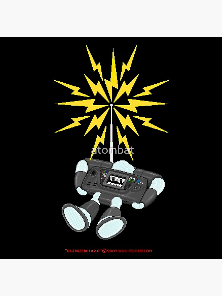 8 Bit Buzz Bot V2 0 4 Gearroid Throw Pillow - Image 2