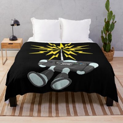 8 Bit Buzz Bot V2 0 4 Gearroid Throw Blanket