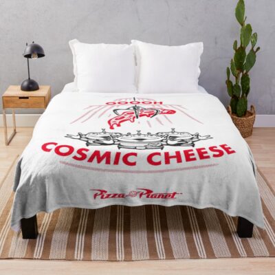 Pizza Planet Aliens Cosmic Cheese Throw Blanket