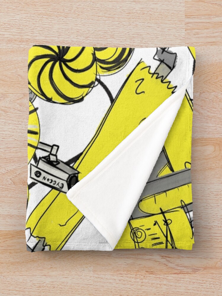 Badly Drawn Marmaliser Parts Connected Pattern Throw Blanket - Image 2