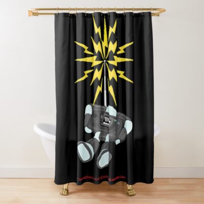 8 Bit Buzz Bot V2 0 4 Gearroid Shower Curtain